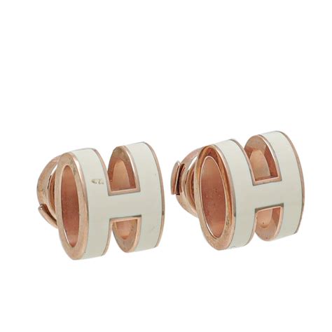 hermes pop h earrings white and gold|Hermes farandole earrings.